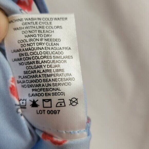 Hilary Radley Medium Blouse Floral Medium Light blue short cap sleeves flowy EUC - Picture 6 of 7